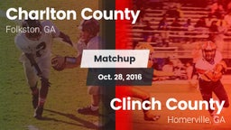 Matchup: Charlton County vs. Clinch County  2016