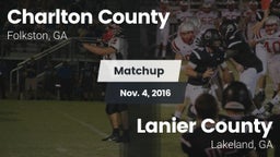 Matchup: Charlton County vs. Lanier County  2016