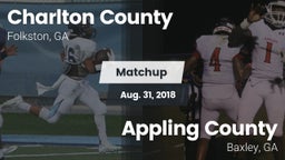 Matchup: Charlton County vs. Appling County  2018