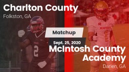Matchup: Charlton County vs. McIntosh County Academy  2020
