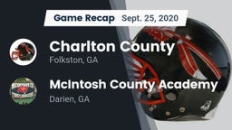 Recap: Charlton County  vs. McIntosh County Academy  2020