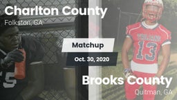 Matchup: Charlton County vs. Brooks County  2020
