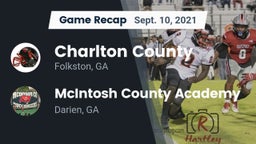 Recap: Charlton County  vs. McIntosh County Academy  2021
