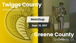 Matchup: Twiggs County vs. Greene County  2017