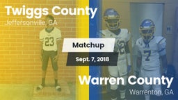 Matchup: Twiggs County vs. Warren County  2018