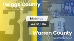 Matchup: Twiggs County vs. Warren County  2020