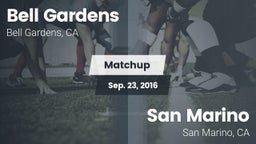 Matchup: Bell Gardens vs. San Marino  2016