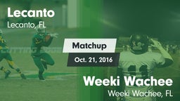 Matchup: Lecanto vs. Weeki Wachee  2016