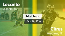 Matchup: Lecanto vs. Citrus  2016