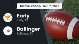 Recap: Early  vs. Ballinger  2023