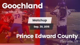 Matchup: Goochland vs. Prince Edward County  2016