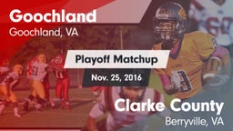 Matchup: Goochland vs. Clarke County  2016