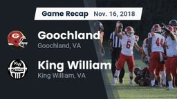 Recap: Goochland  vs. King William  2018
