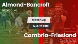 Matchup: Almond-Bancroft vs. Cambria-Friesland  2019