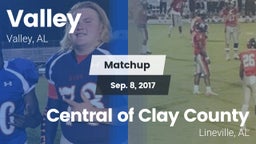 Matchup: Valley vs. Central  of Clay County 2017
