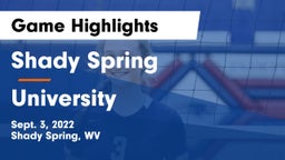 Shady Spring  vs University  Game Highlights - Sept. 3, 2022