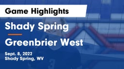 Shady Spring  vs Greenbrier West  Game Highlights - Sept. 8, 2022