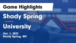 Shady Spring  vs University  Game Highlights - Oct. 1, 2022