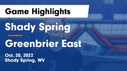Shady Spring  vs Greenbrier East  Game Highlights - Oct. 20, 2022