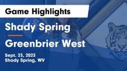 Shady Spring  vs Greenbrier West  Game Highlights - Sept. 23, 2023