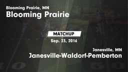 Matchup: Blooming Prairie vs. Janesville-Waldorf-Pemberton  2016