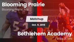 Matchup: Blooming Prairie vs. Bethlehem Academy  2019