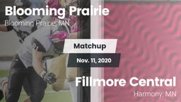 Matchup: Blooming Prairie vs. Fillmore Central  2020