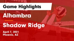Alhambra  vs Shadow Ridge  Game Highlights - April 7, 2021