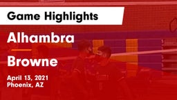 Alhambra  vs Browne  Game Highlights - April 13, 2021
