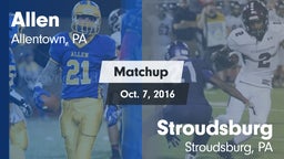 Matchup: Allen vs. Stroudsburg  2016
