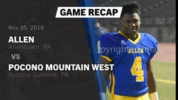 Recap: Allen  vs. Pocono Mountain West  2016