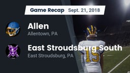 Recap: Allen  vs. East Stroudsburg  South 2018