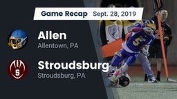 Recap: Allen  vs. Stroudsburg  2019