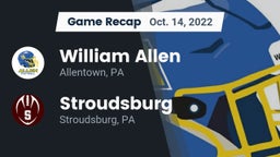 Recap: William Allen  vs. Stroudsburg  2022