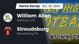 Recap: William Allen  vs. Stroudsburg  2023