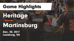 Heritage  vs Martinsburg  Game Highlights - Dec. 28, 2017