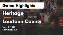 Heritage  vs Loudoun County  Game Highlights - Jan. 5, 2018