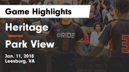 Heritage  vs Park View  Game Highlights - Jan. 11, 2018