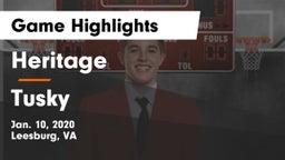 Heritage  vs Tusky Game Highlights - Jan. 10, 2020