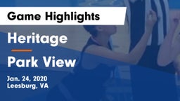 Heritage  vs Park View  Game Highlights - Jan. 24, 2020