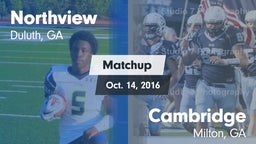 Matchup: Northview High vs. Cambridge  2016