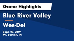 Blue River Valley  vs Wes-Del  Game Highlights - Sept. 28, 2019