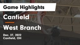 Canfield  vs West Branch  Game Highlights - Dec. 27, 2022