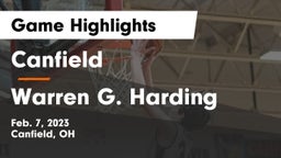 Canfield  vs Warren G. Harding  Game Highlights - Feb. 7, 2023