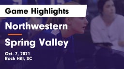 Northwestern  vs Spring Valley  Game Highlights - Oct. 7, 2021