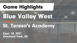 Blue Valley West  vs St. Teresa's Academy  Game Highlights - Sept. 18, 2021