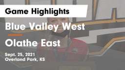 Blue Valley West  vs Olathe East  Game Highlights - Sept. 25, 2021