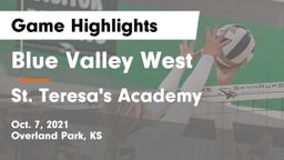 Blue Valley West  vs St. Teresa's Academy  Game Highlights - Oct. 7, 2021