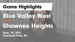 Blue Valley West  vs Shawnee Heights  Game Highlights - Sept. 24, 2022
