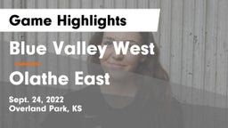Blue Valley West  vs Olathe East  Game Highlights - Sept. 24, 2022